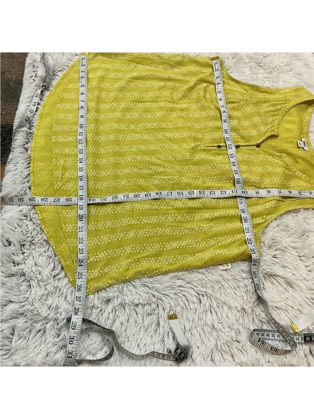 SONOMA Women's Yellowish green White patterned Tank Top Size XXL NWT - Picture 9 of 12
